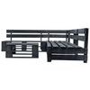 vidaXL Sofás de paletes para jardim 4 pcs madeira preto