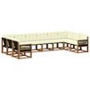 vidaXL Conjunto de Sof&aacute;s para Exterior 10 pcs Natural e Creme