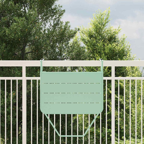 vidaXL Mesa Suspensa para Varanda verde menta 60 x 39 x 65 cm A&ccedil;o