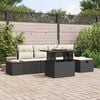 vidaXL Conjunto de Sof&aacute; de Jardim 6 pcs Preto vime PE