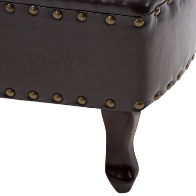 vidaXL Chaise longue couro artificial castanho-escuro