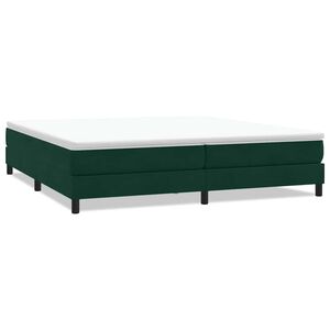 vidaXL Cama com molas sem colch&atilde;o 200x210 cm veludo verde-escuro