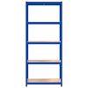 VidaXL 5-Layer Storage Shelf Blue Steel&Madeira de engenharia