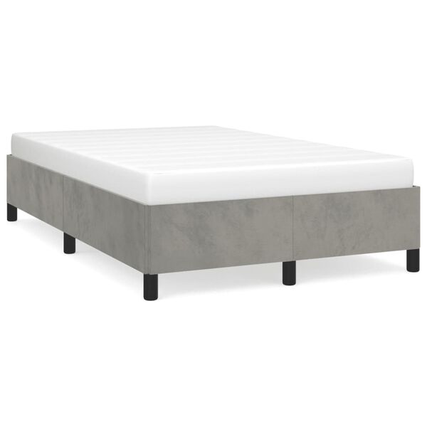 vidaXL Estrutura de cama sem colch&atilde;o 120x200 cm veludo cinzento-claro