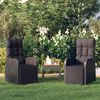 vidaXL Cadeiras de jardim reclináveis c/ almofadões 2pcs vime PE preto