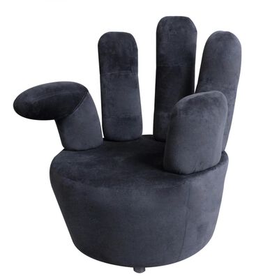 vidaXL Cadeira em forma de mão veludo preto
