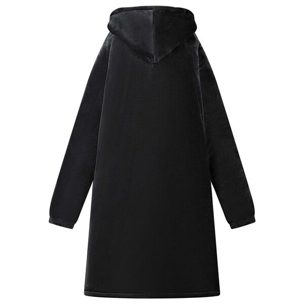 vidaXL Sweatshirt manta Preto L Fleece e Flanela