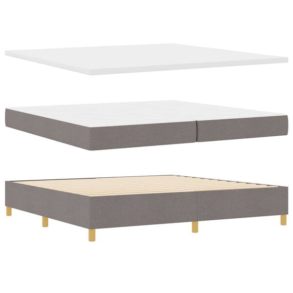 vidaXL Cama Box com colch&atilde;o Cinzento-acastanhado 200 x 200 cm tecido