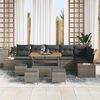 vidaXL Conjunto de Sof&aacute; de Jardim 10 pcs Cinzeto Rattan Sint&eacute;tico