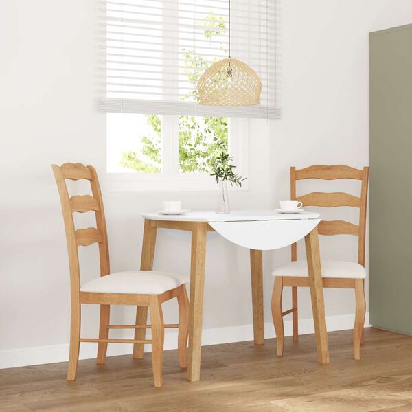 vidaXL Cadeiras de jantar com almofad&otilde;es 2 pcs madeira maci&ccedil;a natural