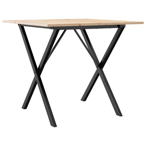 vidaXL Mesa de jantar estrutura em X 90x90x75 cm pinho e a&ccedil;o