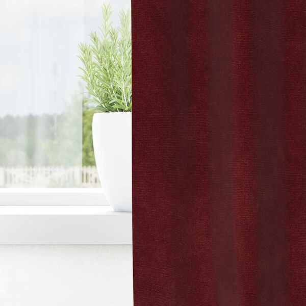 vidaXL Cortinas opacas 2 pcs Vinho Vermelho 140 x 140 cm Veludo