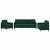vidaXL 3 pcs conjunto de sof&aacute;s veludo verde-escuro