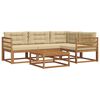 vidaXL Conjunto de Sof&aacute;s para Exterior 5 pcs Natural e Bege