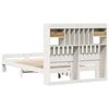 vidaXL Cama com estante sem colchão 135x190 cm pinho maciço branco