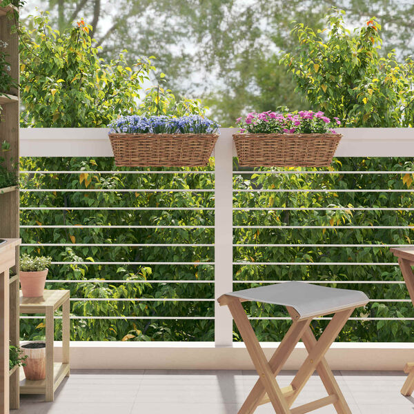 vidaXL Cesta de Plantador Suspensa 2 pcs Castanho 48 x 22 x 15 cm