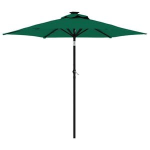 vidaXL Guarda-sol de jardim com poste de a&ccedil;o 225x225x212 cm verde