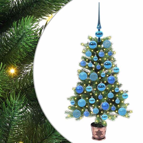 vidaXL Árvore de Natal com 150 LEDs com suporte Verde 90 cm PE