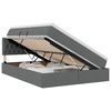 vidaXL Cama de Armazenamento LED com Colch&atilde;o Cinzento-Escuro