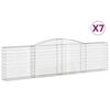 vidaXL Cestos gabi&atilde;o arqueados 7pcs 400x30x100/120cm ferro galvanizado