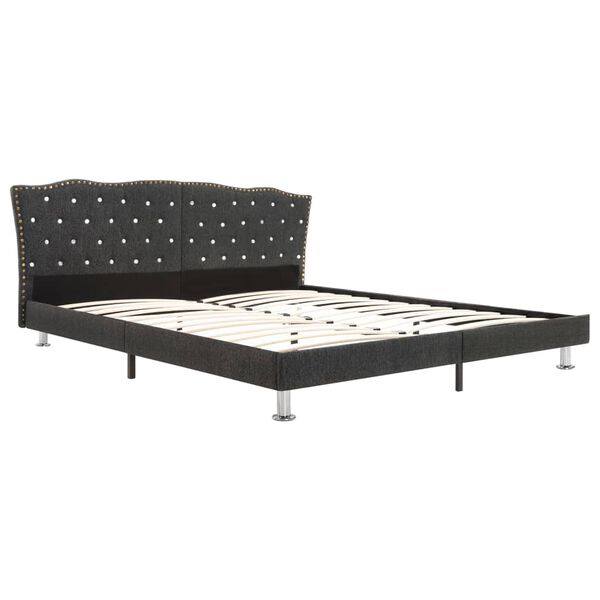 vidaXL Cama com colch&atilde;o 180x200 cm tecido cinzento-escuro