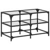 vidaXL Mesa de centro c/ topo em vidro transparente 78,5x40x45 cm a&ccedil;o