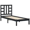 vidaXL Estrutura cama pequena solteiro 75x190 cm madeira maci&ccedil;a preto