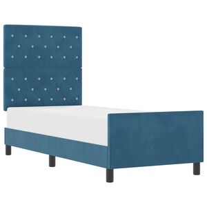 vidaXL Cama Box com cabeceira Azul Escuro 80 x 200 cm Veludo