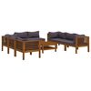 vidaXL 9 pcs conjunto lounge de jardim com almofad&otilde;es ac&aacute;cia maci&ccedil;a