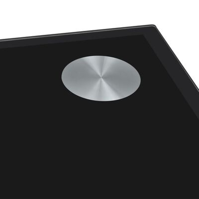 vidaXL Mesa de jantar com tampo de vidro preto