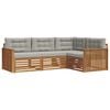 vidaXL Conjunto de Sof&aacute;s para Exterior 4 unid. Cinza Natural e Claro
