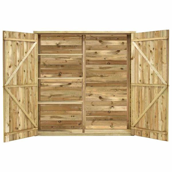 vidaXL Abrigo p/ ferramentas de jardim 163x50x171 cm pinho impregnado