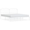 vidaXL Estrutura de cama com cabeceira 183x213 cm metal branco