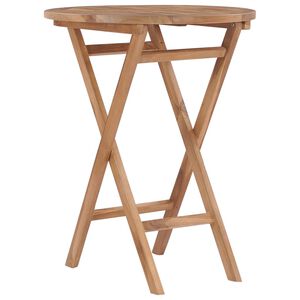 vidaXL Mesa de jardim dobr&aacute;vel 60 cm madeira teca maci&ccedil;a
