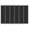 vidaXL Divis&oacute;ria de quarto com 6 pain&eacute;is 300x220 cm tecido preto
