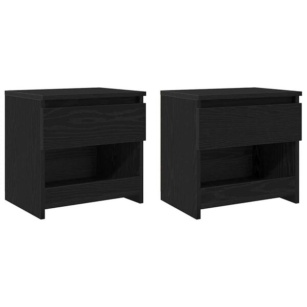 vidaXL Armário de Cabeceira 2 pcs Carvalho Preto 40 x 30 x 39 cm
