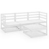 vidaXL 4 pcs conjunto lounge de jardim pinho maci&ccedil;o branco