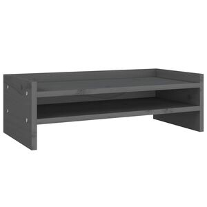 vidaXL Suporte p/ monitor 50x24x16 cm madeira de pinho maci&ccedil;a cinzento