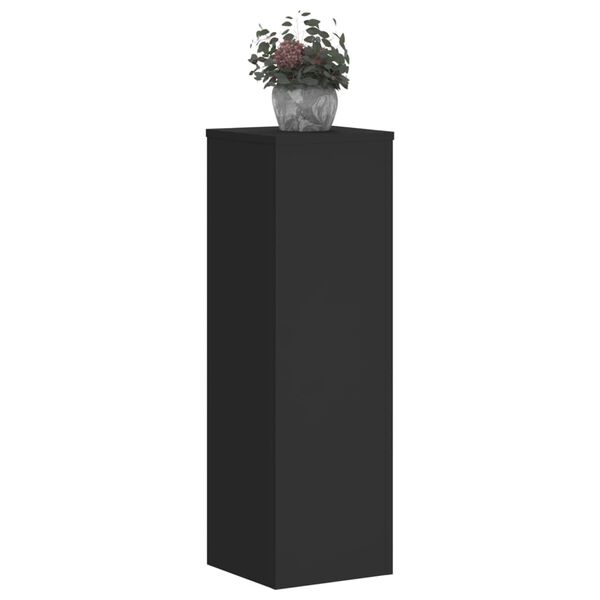 vidaXL Suportes p/ plantas 2 pcs 25x25x80 cm derivados madeira preto