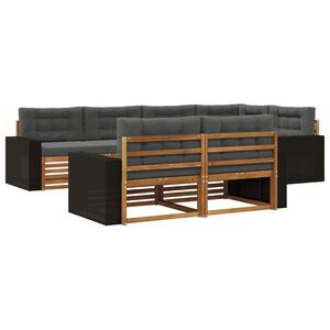vidaXL Conjunto de Sof&aacute;s para Exterior 7 pcs Natural e Antracite
