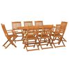 vidaXL 9 pcs conj. de jantar para jardim 180x90x75 cm ac&aacute;cia maci&ccedil;a