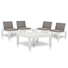 vidaXL 5 pcs conjunto lounge para jardim pl&aacute;stico branco