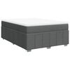vidaXL Cama com molas/colch&atilde;o 140x190 cm tecido cinzento-escuro
