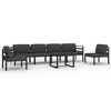 vidaXL 7 pcs conjunto lounge jardim com almofad&otilde;es alum&iacute;nio antracite
