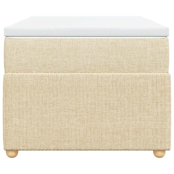 vidaXL Cama com molas/colch&atilde;o 90x200 cm tecido cor cr&egrave;me