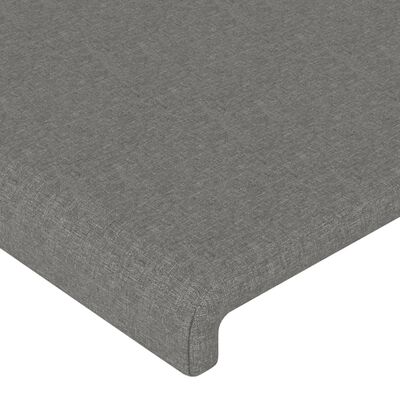vidaXL Cabeceira de cama 2 pcs tecido 80x5x78/88 cm cinzento-escuro