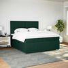 vidaXL Cama com molas/colch&atilde;o 200x200 cm veludo verde-escuro