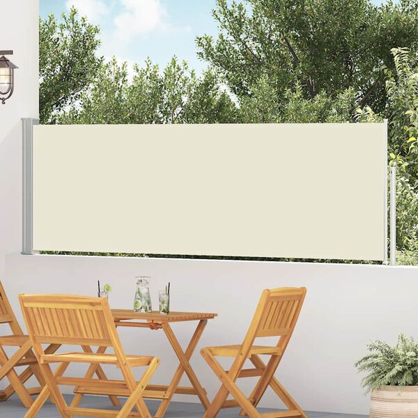 vidaXL Toldo lateral retr&aacute;til para p&aacute;tio 100x500 cm creme