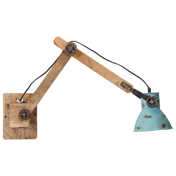 vidaXL Candeeiro de parede 25 W 96x15x20 cm E27 azul desgastado