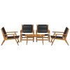 vidaXL Cadeiras de Jardim com Mesa 5 unid. Preto